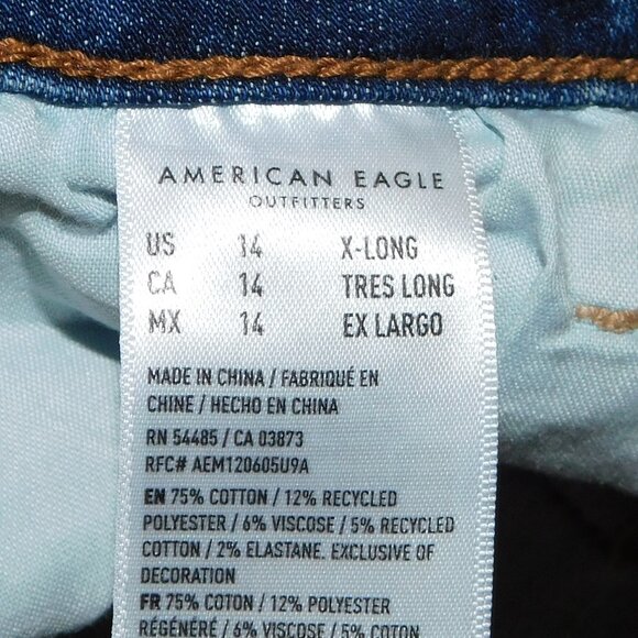 American Eagle Skinny Kick Jeans - Size 14, X-Long - Picture 3 of 3